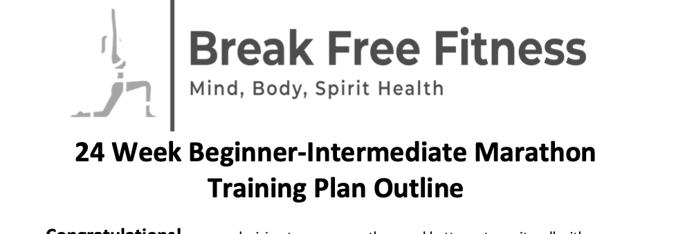 24 Week Beginner to Intermediate Marathon Training Plan